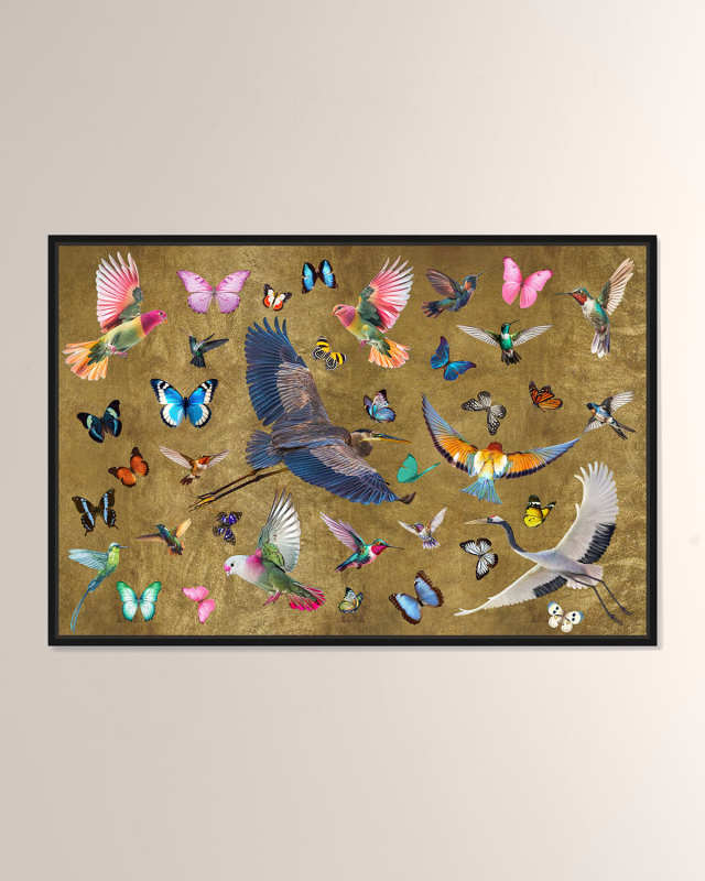 "Exotic Singapore Birds" Framed Giclee on Canvas